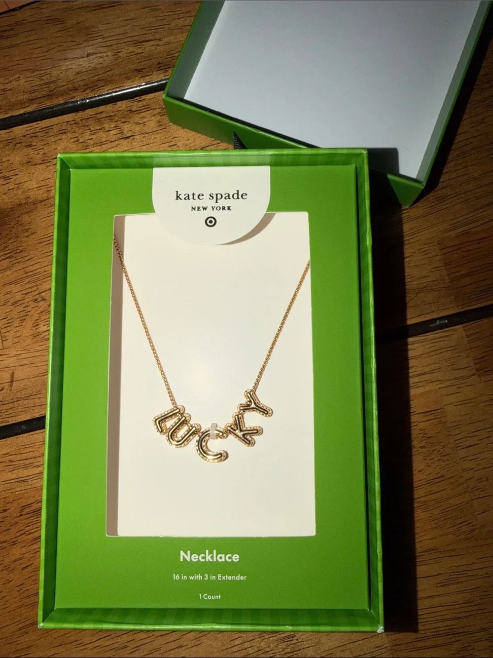 kate spade x target gold-tone 'LUCKY' charm necklace